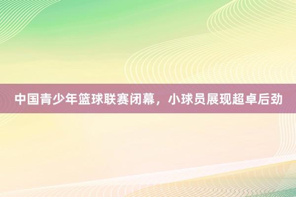 中国青少年篮球联赛闭幕，小球员展现超卓后劲